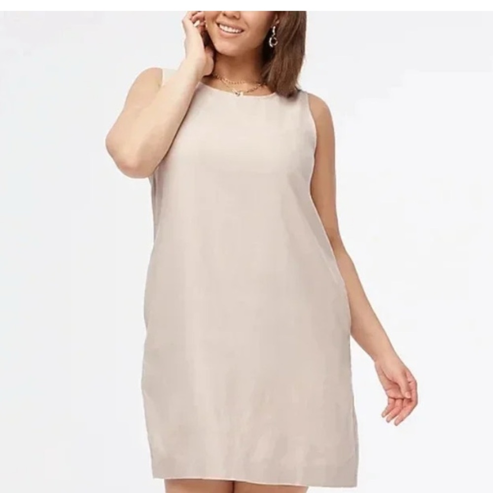 J Crew NWT Linen Blend Shift Dress Size 4 Creal Pickets Simmer Quiet Luxury